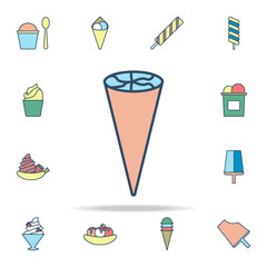 ice cream in horn colored icon. Ice cream icons universal set for web and mobile