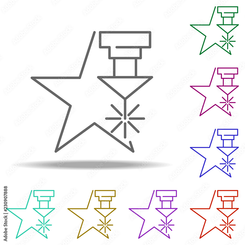 Poster machinery icon. elements of laser in multi color style icons. simple icon for websites, web design, 