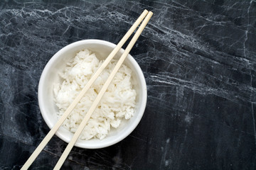 rice bowl and chopsticks  