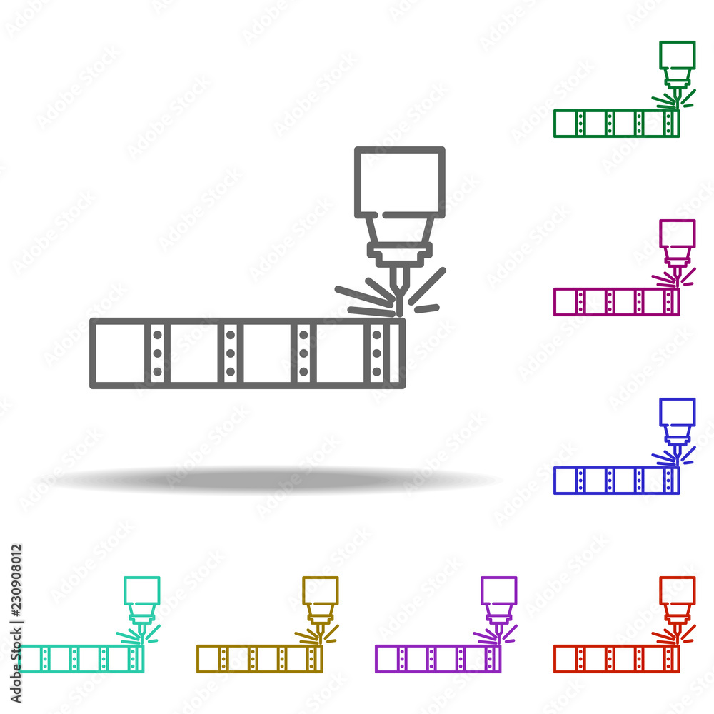 Poster metal icon. elements of laser in multi color style icons. simple icon for websites, web design, mobi