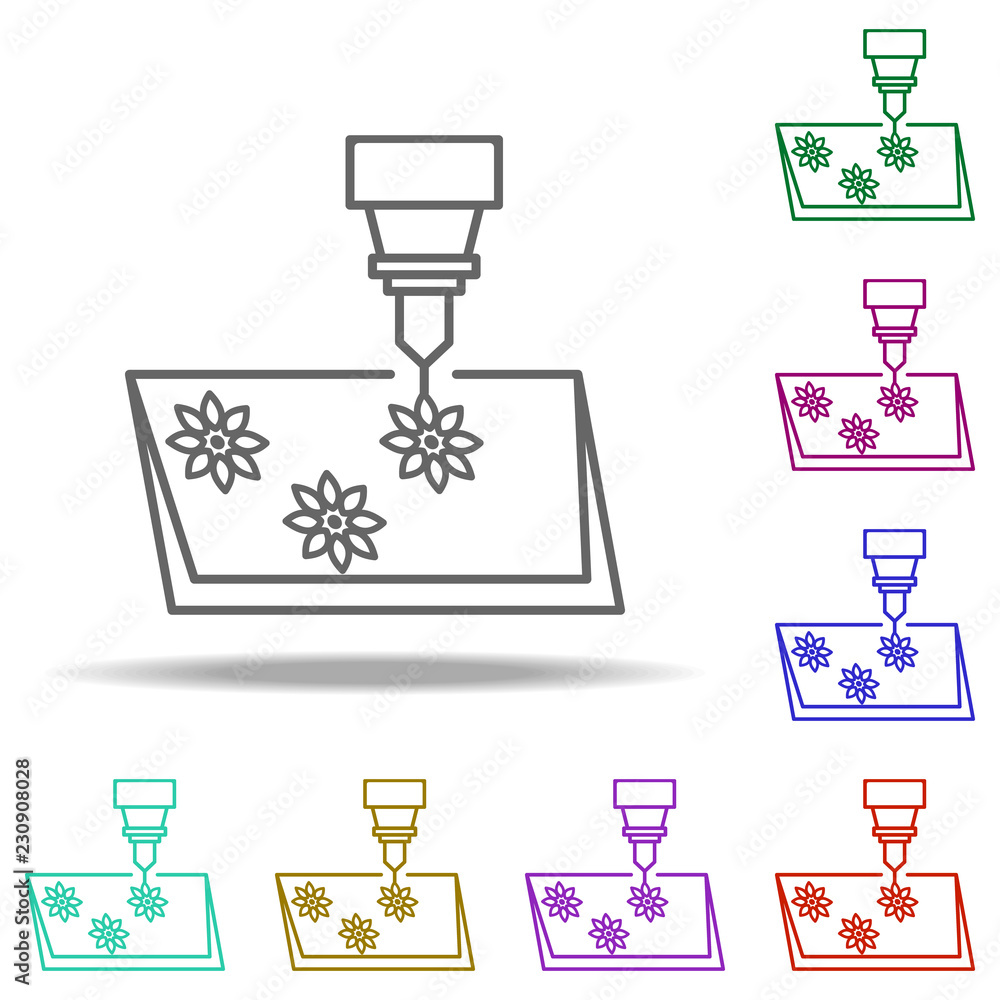 Poster laser cutting icon. elements of laser in multi color style icons. simple icon for websites, web desi