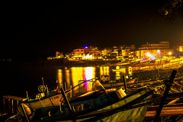 Fototapeta na wymiar Night boats