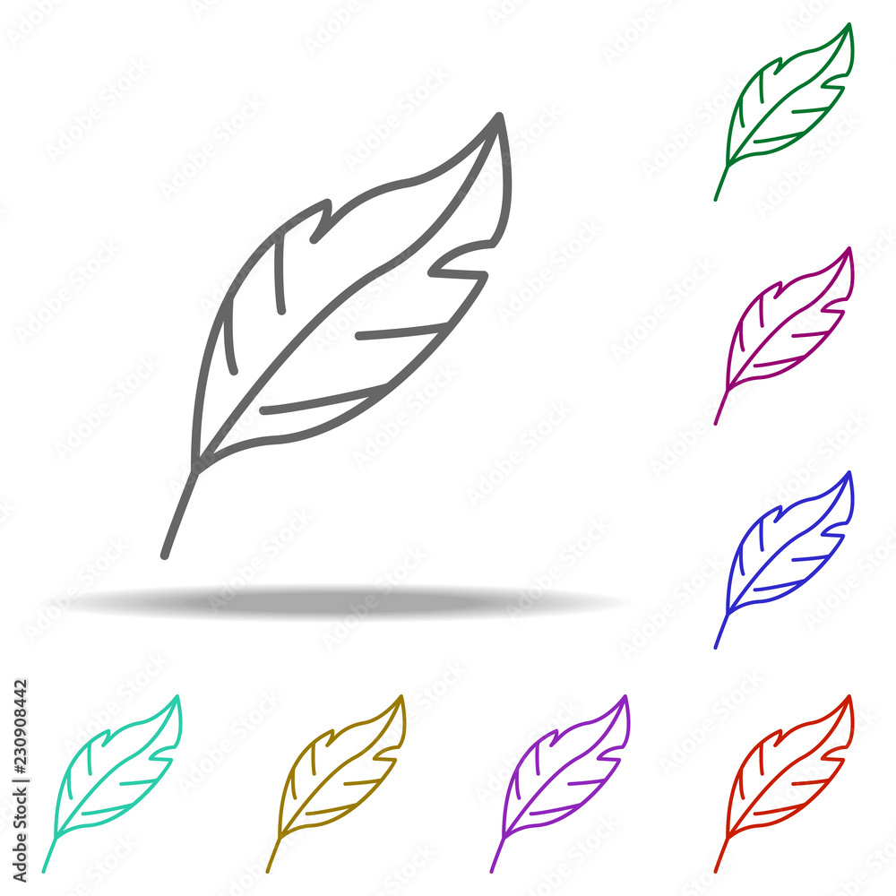 Poster eagle feather,indian icon. elements of thanksgiving day in multi color style icons. simple icon for 