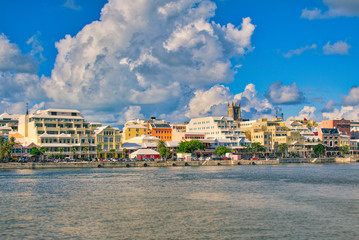 Pristine view of Hamilton, the capital of Bermuda