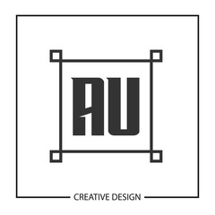 Initial Letter AU Logo Template Design Vector Illustration