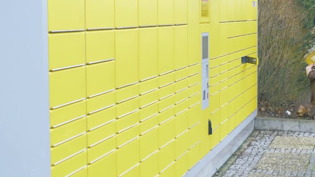 open different boxes of a parcel station