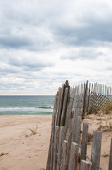 Fence On Beach Dunes