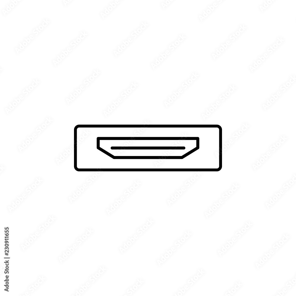 Poster hdmi icon. element of television icon for mobile concept and web apps. thin line hdmi icon can be us