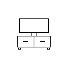 stand, tv icon. Element of television icon for mobile concept and web apps. Thin line stand, tv icon can be used for web and mobile