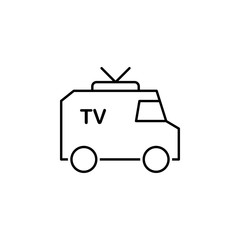 television, car icon. Element of television icon for mobile concept and web apps. Thin line television, car icon can be used for web and mobile