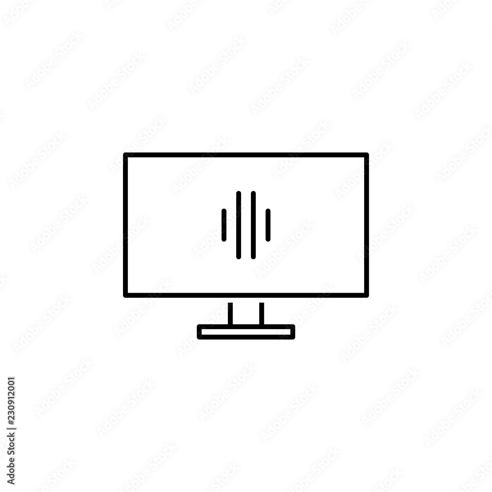 Poster tv, equalizer icon. element of television icon for mobile concept and web apps. thin line tv, equali