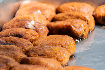 Typical dessert of Guatemala, made with banana and beans, called Rellenito.