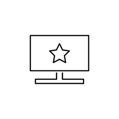 tv, favorite icon. Element of television icon for mobile concept and web apps. Thin line tv, favorite icon can be used for web and mobile