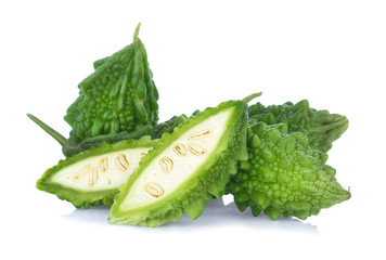 Bitter gourd on white background