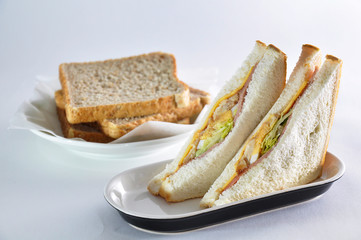 Sandwiches and wholemeal bread
