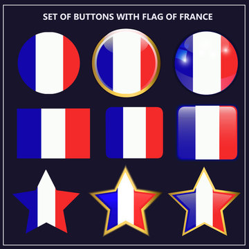 Set of banners with flag of France.