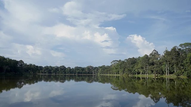 Time lapse water reflection in summer