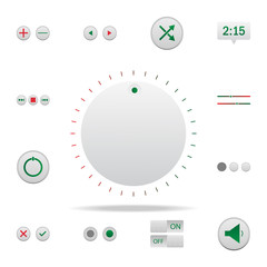 audio level button colored icon. Elements of music player in badge style icons. Simple icon for websites, web design, mobile app, info graphics