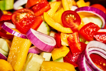 Close-Up of a colorfull mixed salad.