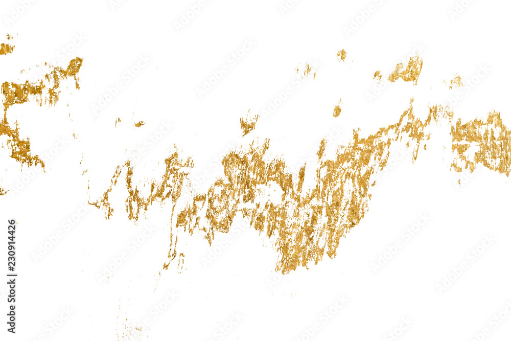 Wall mural Gold splashes Texture. Brush stroke design element. Gold watercolor texture paint stain abstract illustration.