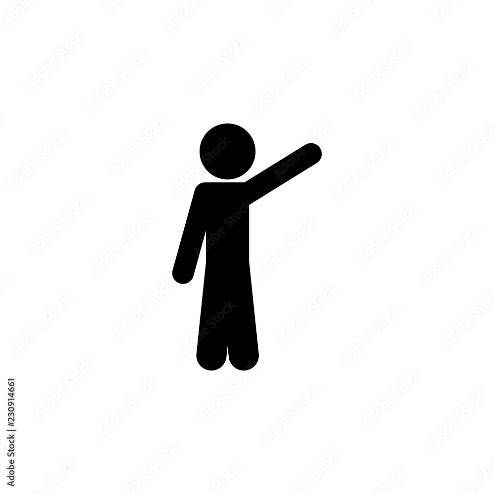 Poster child, pointing icon. element of child icon for mobile concept and web apps. glyph child, pointing i