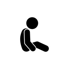 sitting, child icon. Element of child icon for mobile concept and web apps. Glyph sitting, child icon can be used for web and mobile