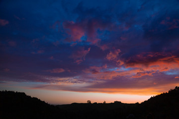 sunset in the mountains
