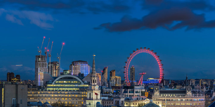 london eye skyline at night