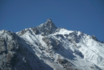 Fototapeta na wymiar Pamir, Pamir Mountains, Pyanzh River, snowy peaks, Asia, Badakhshan