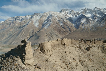 Ruins of Yamchun Fortress,Pamir, the border of Afghanistan