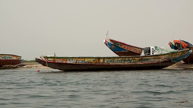 Ride in a river boat in south Senegal