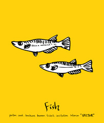 해산물 일러스트 / 손으로 그린 수산물 그림