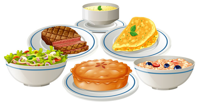 Set of food on plate