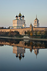 Fototapeta na wymiar Christian church in Russia Pskov