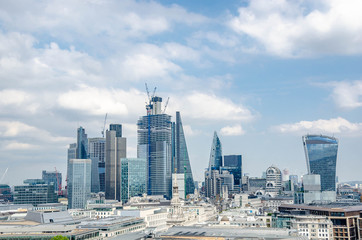 Obraz premium View over city of London from St Paul's cathedral,London, United Kingdom