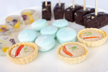Macaron, Brownie, Jelly