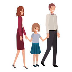 parents couple with daugether avatar character