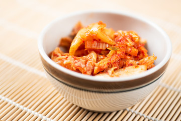 Kimchi cabbage in a bowl, Korean food