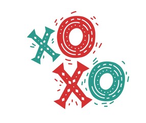 Merry Christmas vector design. XOXO text