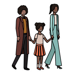 parents couple with daugether avatar character