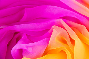 Texture chiffon fabric pink and yellow  color for backgrounds  
