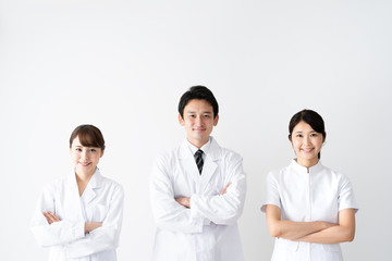 Fototapeta premium portrait of asian medical group on white background
