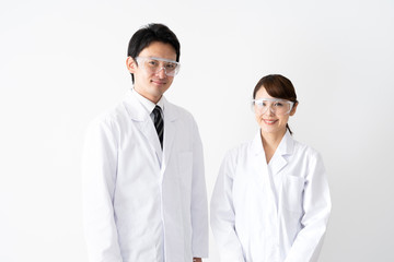 portrait of asian medical group on white background