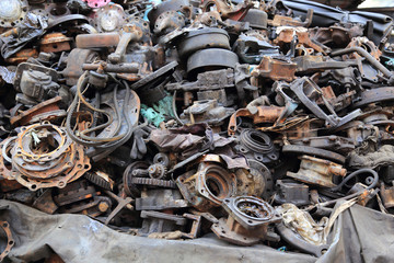 Old spare parts at junkyard