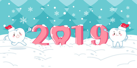 tooth in christmas hat