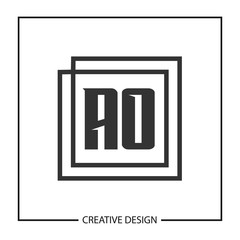 Initial Letter AO Logo Template Design Vector Illustration