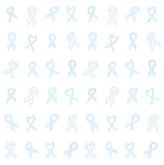 assorted prostate cancer awareness month ribbons seamless on white background