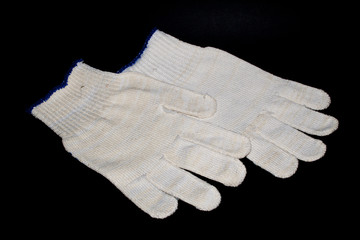 gloves isolated on black background