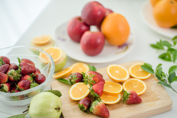 Various fruits, Eating Health care and Healthy concept