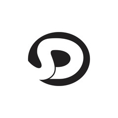 letter sd abstract negative space logo